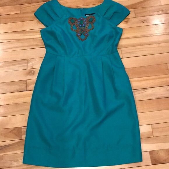 Miss Sixty emerald neckline embellished midi, sz 4 - Picture 1 of 5